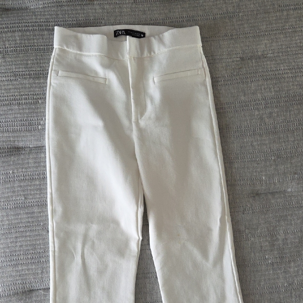 Zara Cream Slim-Fit Pants